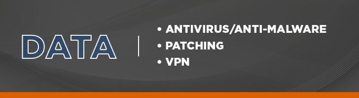 Data antivirus, patching and VPN