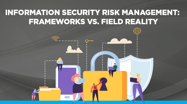 Information security risk management process showing risk register review during an IT audit