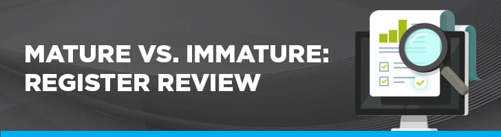 Comparison of a mature and immature information security risk register during an audit review