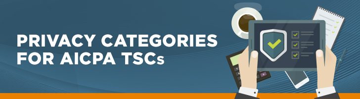 Privacy categories for AICPA TSCs