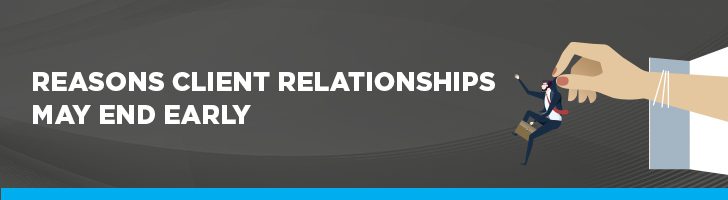 Reasons client relationships may end