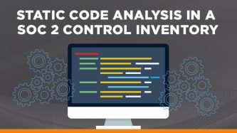 Static code analysis in a SOC 2 control inventory