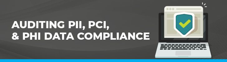 Auditing PII, PCI, and PHI data compliance